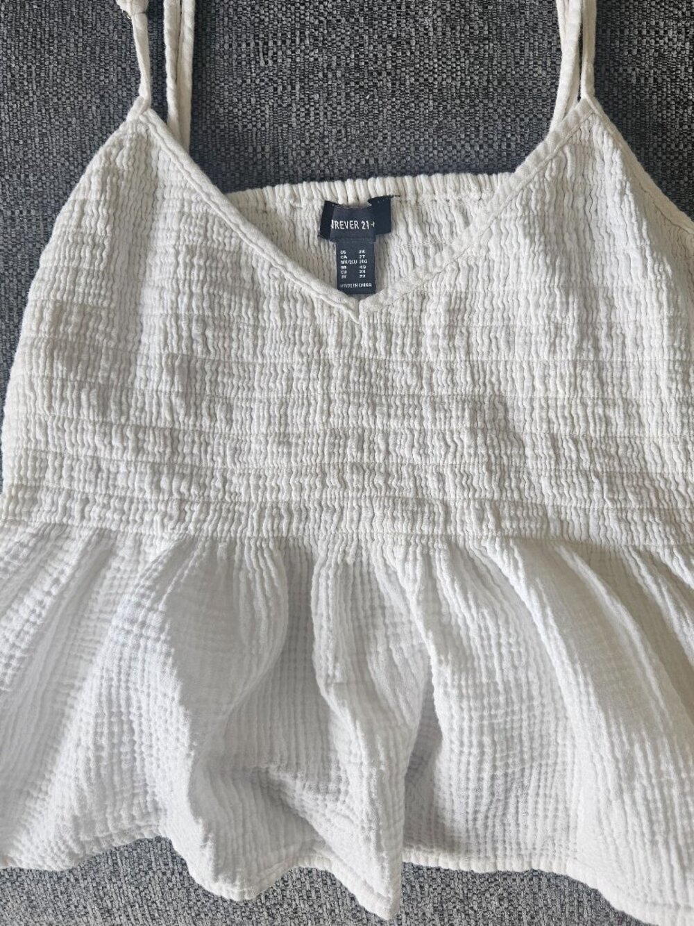 Crop boho vacay cotton babydoll peplum white crop top 2X